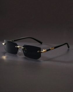 Brand New Frameless Black Fashion Glasses – Trendy & Stylish