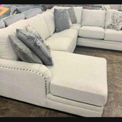 💥 Brand New💥 Natural White U Shaped Huge Sectional With Chaise🤩 Living Room Set 👍
