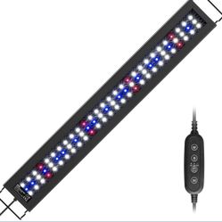 NICREW C10 Plants Freshwater LED Aquarium Light, Full Spectrum Fish Tank Light with LCD Timer, Color Temperature Adjustable, 48-60 in, 32 Watts 
