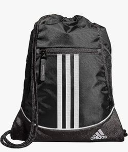 adidas Alliance Sackpack – Drawstring Backpack for Sports, Small Gym Bag, Black/2, OSFA