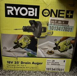 Ryobi 18V ONE+ 35' Drain Auger LED light
