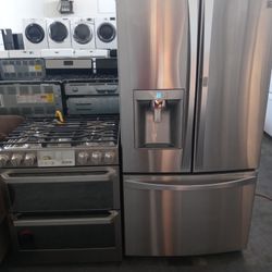 LG Signature Gas Stove And Electric (240v) And Kenmore Frech Door Refrigerator