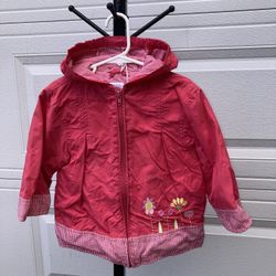 Toddler Dark Pink Fall Jacket With Plaid 3T