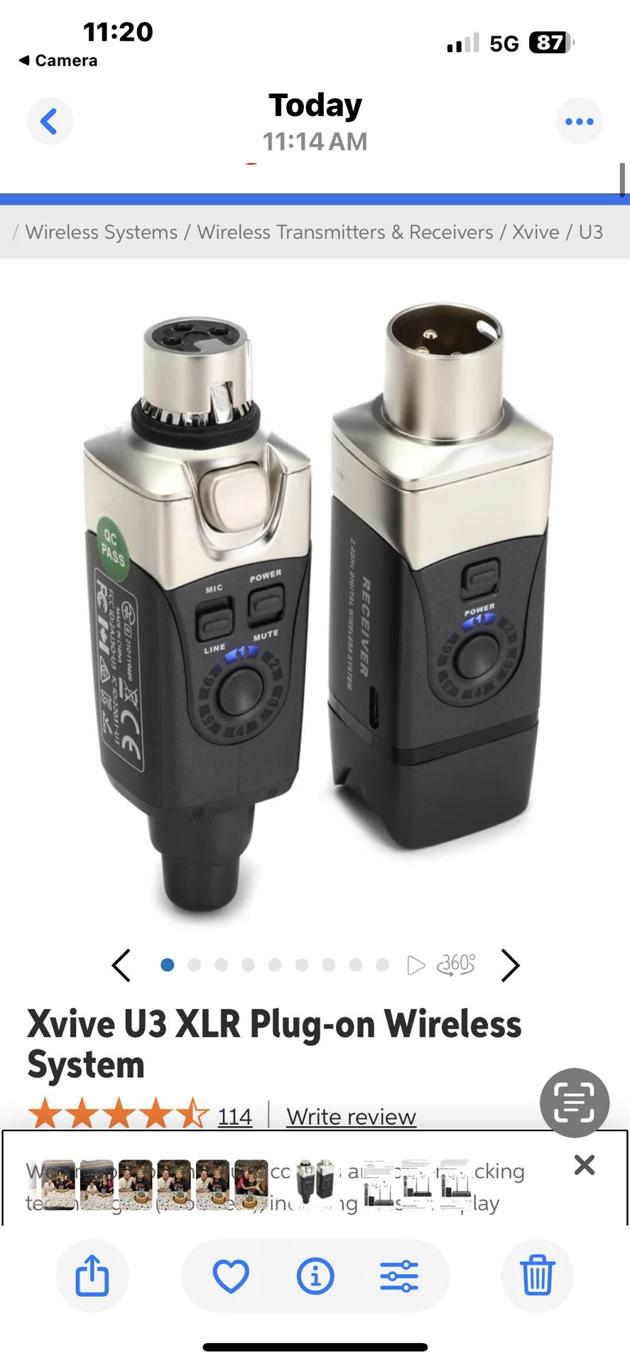 Xvive Wireless Microphone System Including Microphone 2 On Sale