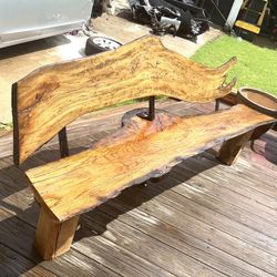 **One Of A Kind Handmade Live Edge Bench**