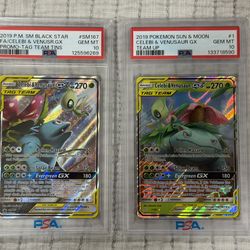lot of two pokemon PSA 10 Cards: CELEBI & VENUSAUR GX PSA 10