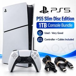 Sony PlayStation 5 Slim PS5 Disc Edition 1TB CFI-2115 w/ Controller & Cables