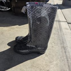 Women's Gold-Toe Lined Rain/Barn Boots Rubber Solid Color Hi Calf Height Size 10