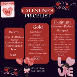Valentines  DAY BALLOON BOUQUETS AND DATE NIGHT Gifts
