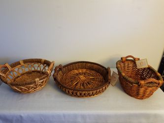 Lot of 3 Wicker Baskets