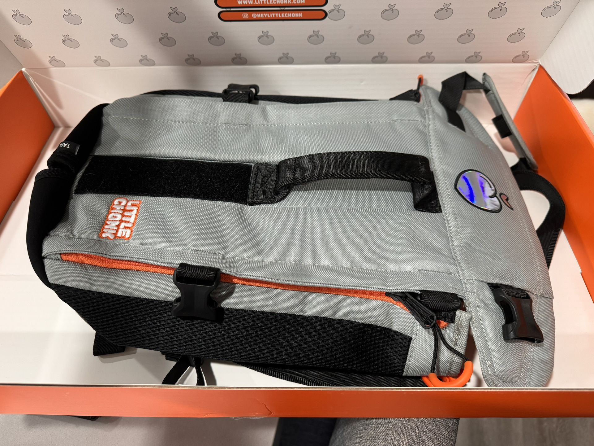 Little Chonk Dog Backpack Grey Maxine one small