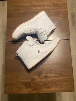 Levi’s Men’s Drive Hi High Top Sneakers White Gum Size 10.5