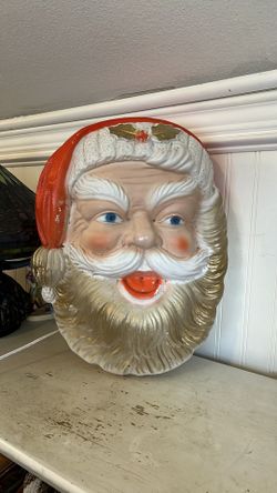 Vintage Poloron Santa Blow Mold 17” X 14”