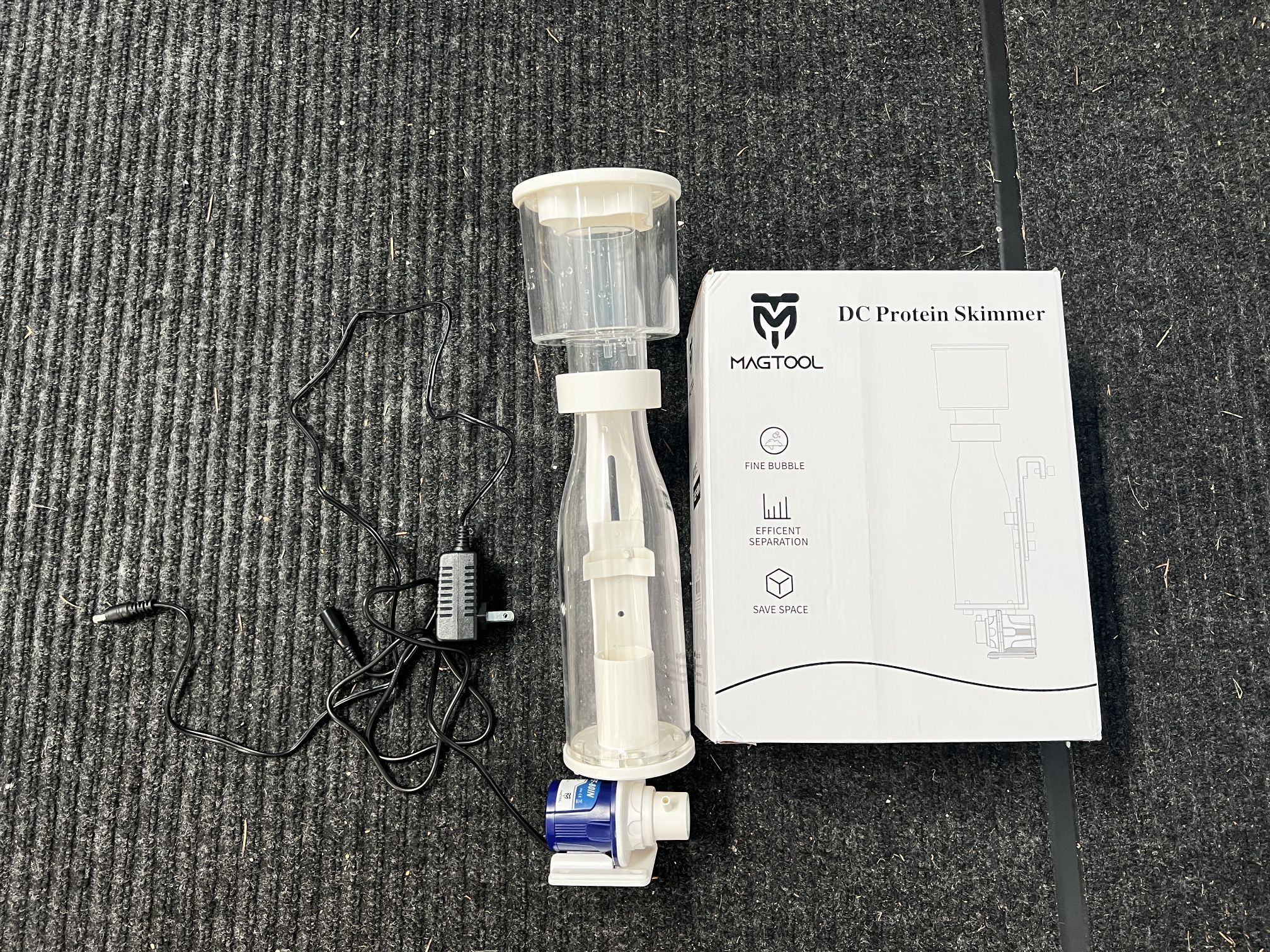 MagTool Nano DC Pinwheel Pump Protein Skimmers, In-tank or Hang-in-Sump Protein Skimmer for Rear Sump and Cabinet Sump Tank up to 30Gallon