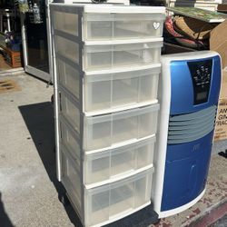 6 Drawers White Plastic Storage Tower With Wheels