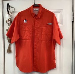 Columbia PFG Houston Astros Button-Up Shirt size S