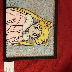 Anime Acrylic Painting In Glass. Sailor Moon