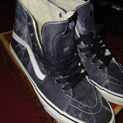 VANS - MENS / WOMENS - DENIM DESTROY SK8-HI TAPERED - BLACK / MARSHMALLOW