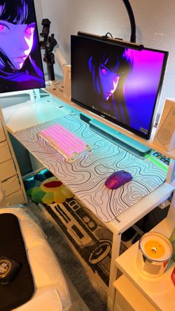 31.5x15.5 Large White Contour Mousepad