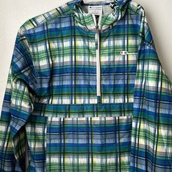 Champion Mens Stadium Packable Jacket Off The Grid Ikat Plaid Medium