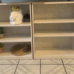 4 White Book Shelves 