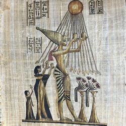 Egyptian Painted Papyrus - 17 inches by 13 inches - Made in Egypte
