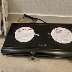 Infrared Double Burner Electric Cooktop - 1800W Portable Stove