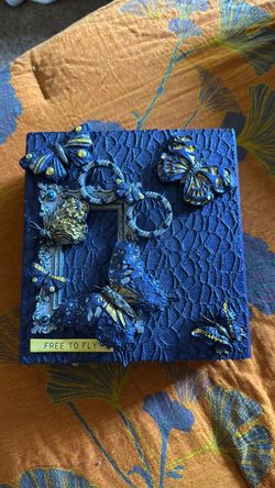 "Free to Fly" Butterfly Mixed Media Art Box$10 obo-must go!