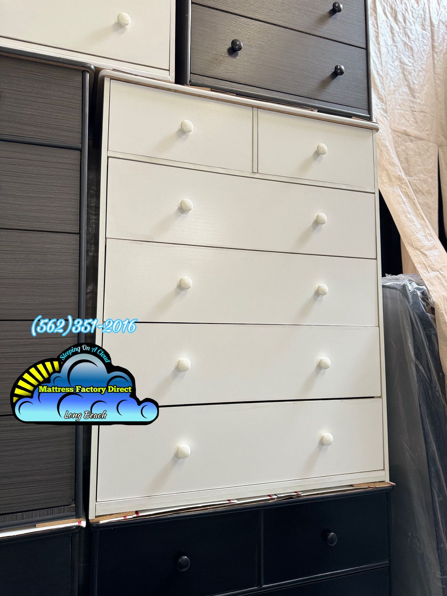 Duplex White Compressed Dresser Chest Cajonera Mueble