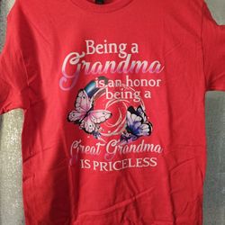 Red Grandma/Great Grandma Mothers Day Shirt