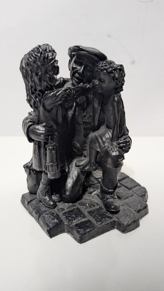 Collier Row 5.5 Inch Handcrafted Coal Sculpture Family Reunion Figurine Vintage
