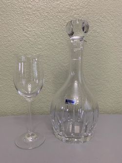 Marquis by Waterford Omega Crystal Wine Decanter with Stopper & Wine Glass Set