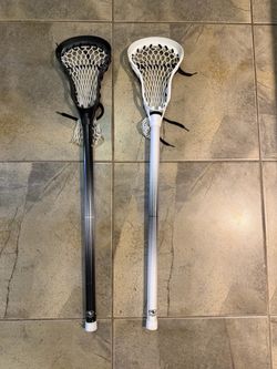 Lacrosse Sticks Set of Two Black and White