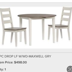 Kitchen Table And 2 Chairs With Drop Down Sides