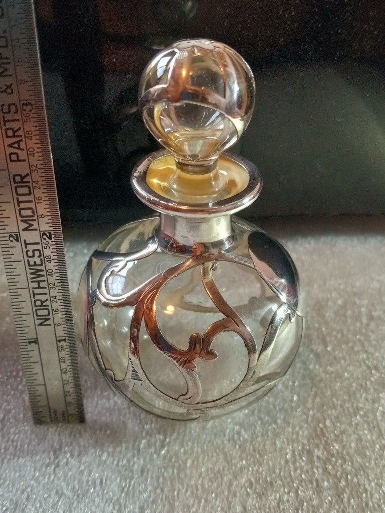 $50! Awesome Antique Silver And Glass Bottle