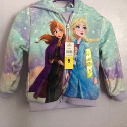 Little Girl Jacket Brand Disney  and storybook with figurines