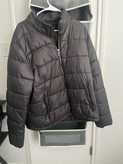 Black Puffer Jacket with Zip Pockets