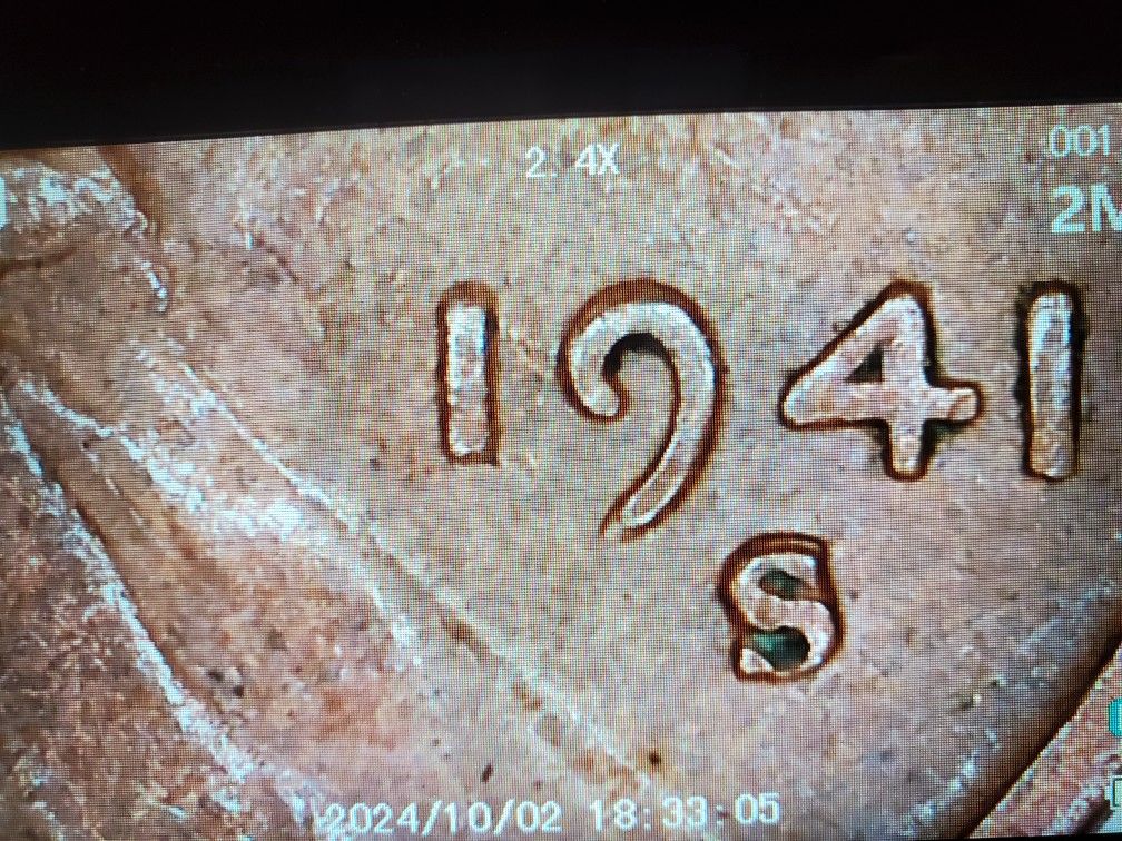 1941 S Lincoln Penny w/ Repunched Mint Mark