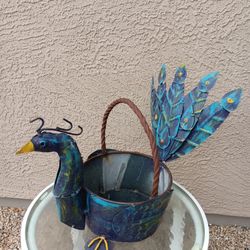 Peacock Flower Pot Holder