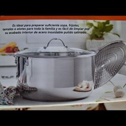 OLLA DE 15 QT DE ACERO INOXIDABLE CON PARRILLA PRINCESS HOUSE 