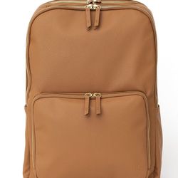 Vegan Leather Commuter Backpack with Certified Wireless Powerbank