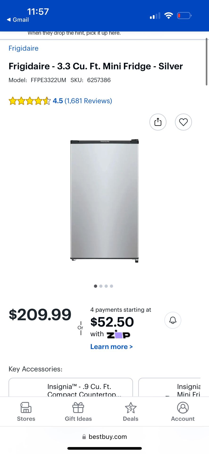 Frigidaire - 3.3 Cu. Ft. Mini Fridge - Silver