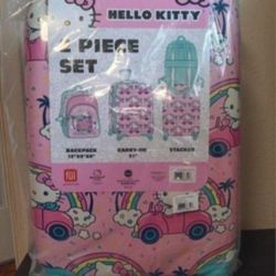 Hello Kitty 2 Piece  Luggage Set  Carry On 21"  And Back Pack 