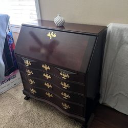 Early 19th Century Solid Cherry Wood Slant Front Desk