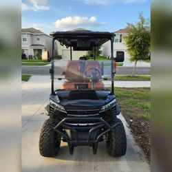 Edge Phantom Golf Cart, Black with Orange Seats - New - Wimauma, FL