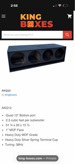 King Boxes AKQ12 Quad 12" Subwoofer Box