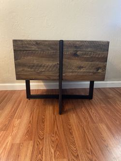 2 Beautiful Metal and Distressed Wood End Tables