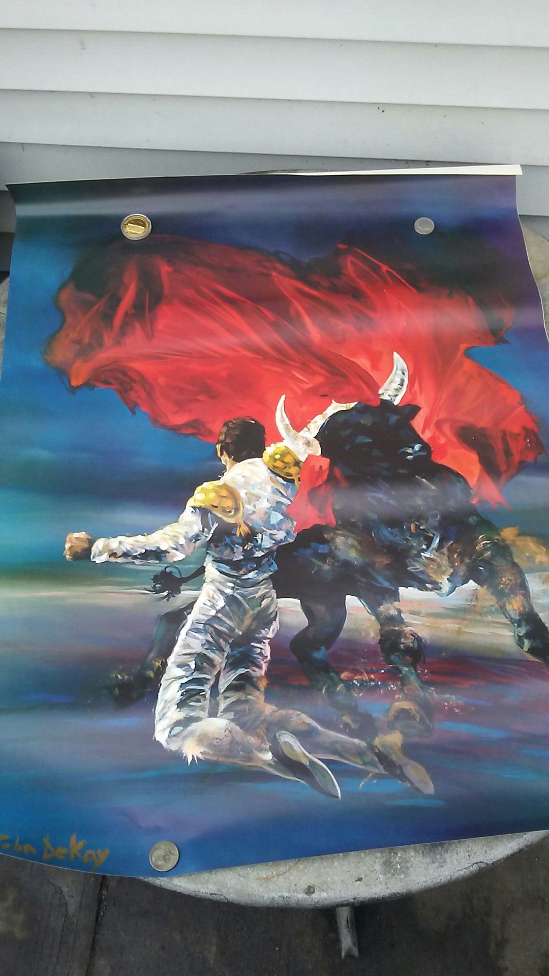 John DeKay print Red cape Matador.