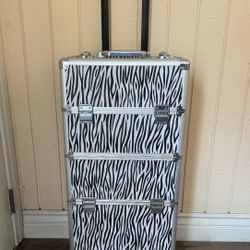 Zebra Print Rolling Makeup Case / Cosmetic Organizer 🖤🤍