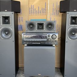 Klipsch 5.1 surround speakers with powered 12 inch sub.